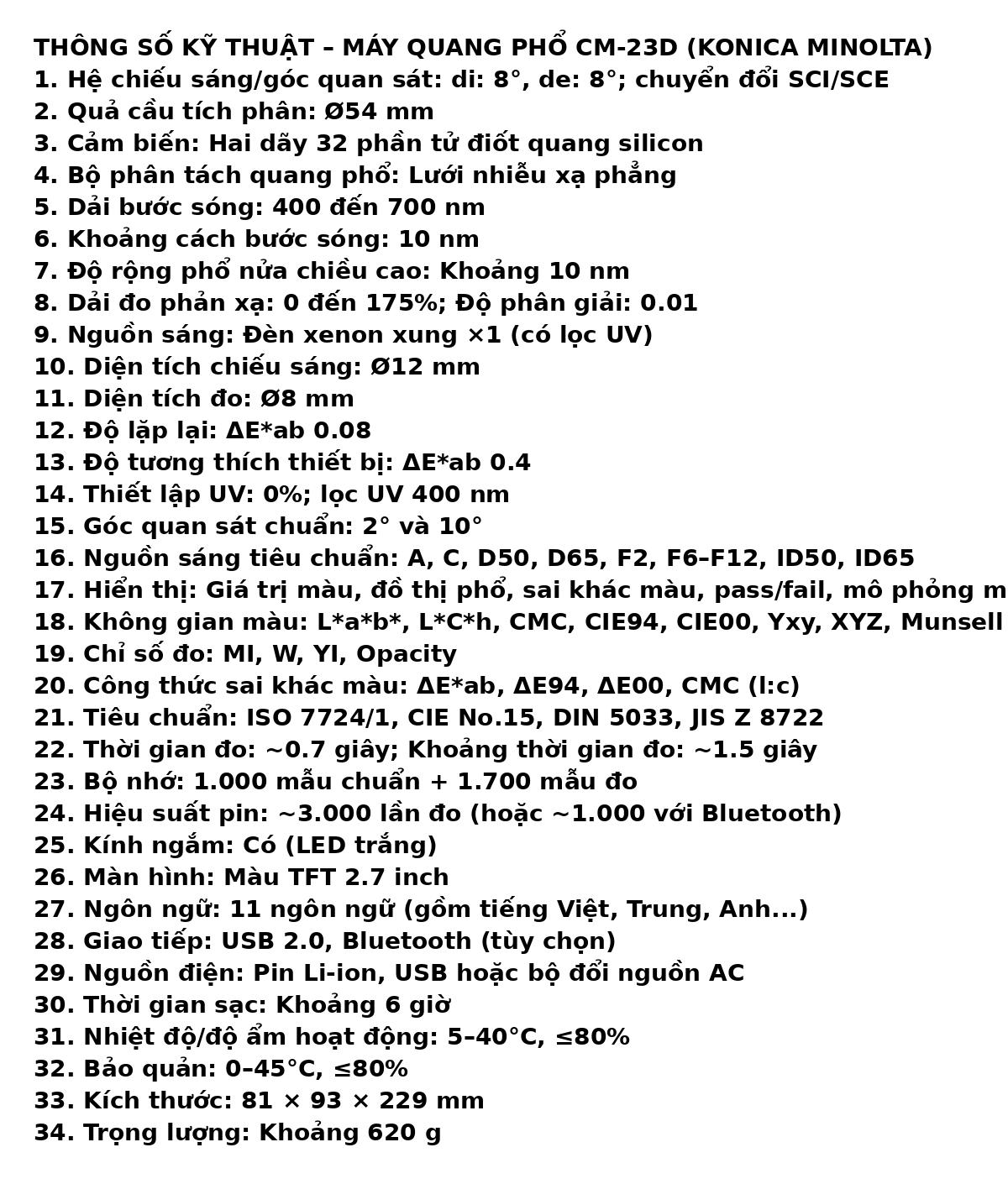 Máy quang phổ cm-23d