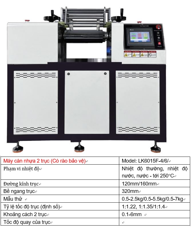 Máy cán nhựa 2 trục